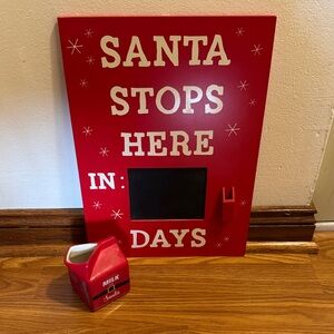 Red Santa Countdown Sign